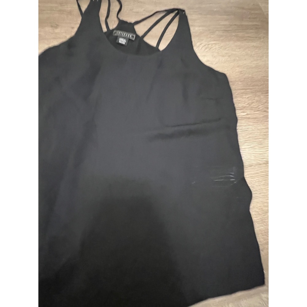 Metaphor Womens Black Strappy Racerback Sleeveless Blouse Top Size XS/S